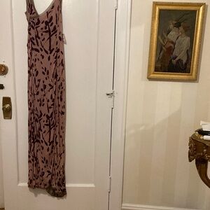 Missoni  Mauve and purple sleeveless Wrap Maxi  Dress /khaki sheer lining